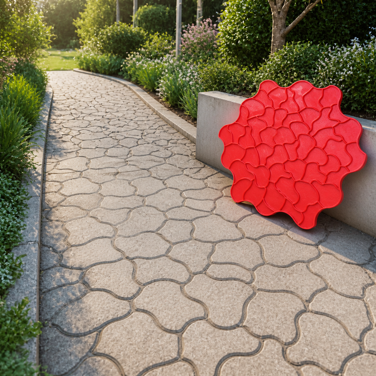 FX-262 Random Pebble Network Stamp - garden path