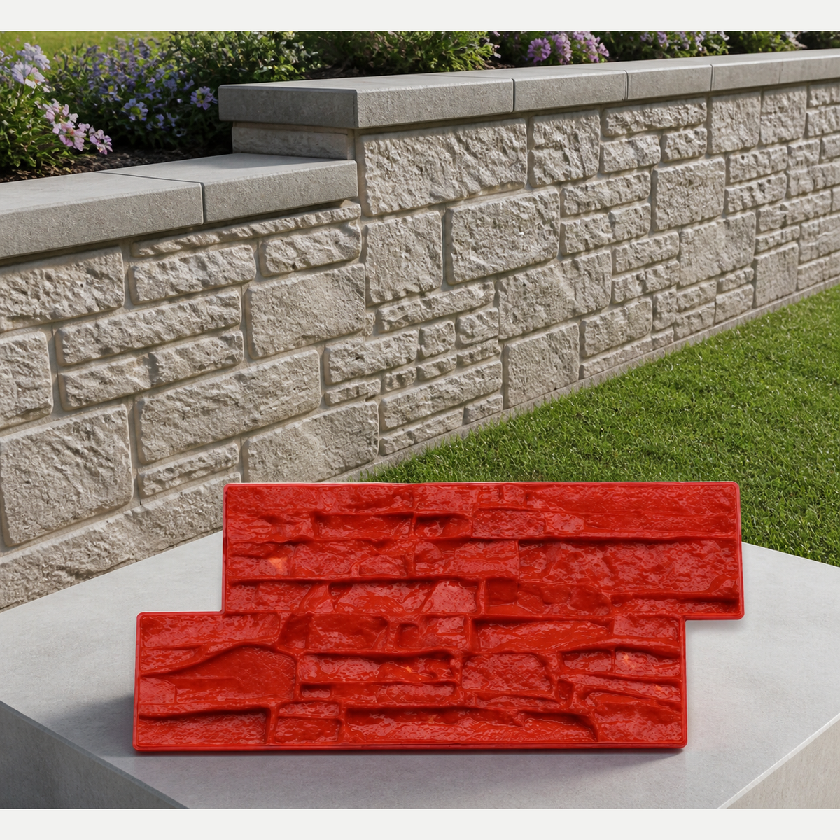 FX-269 Estampador de borde de concreto de piedra apilada rugosa - aplicación uno