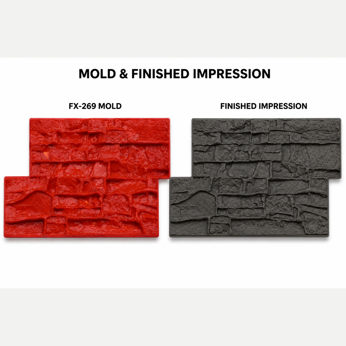 FX-269 Estampador de borde de concreto de piedra apilada rugosa - impresión terminada