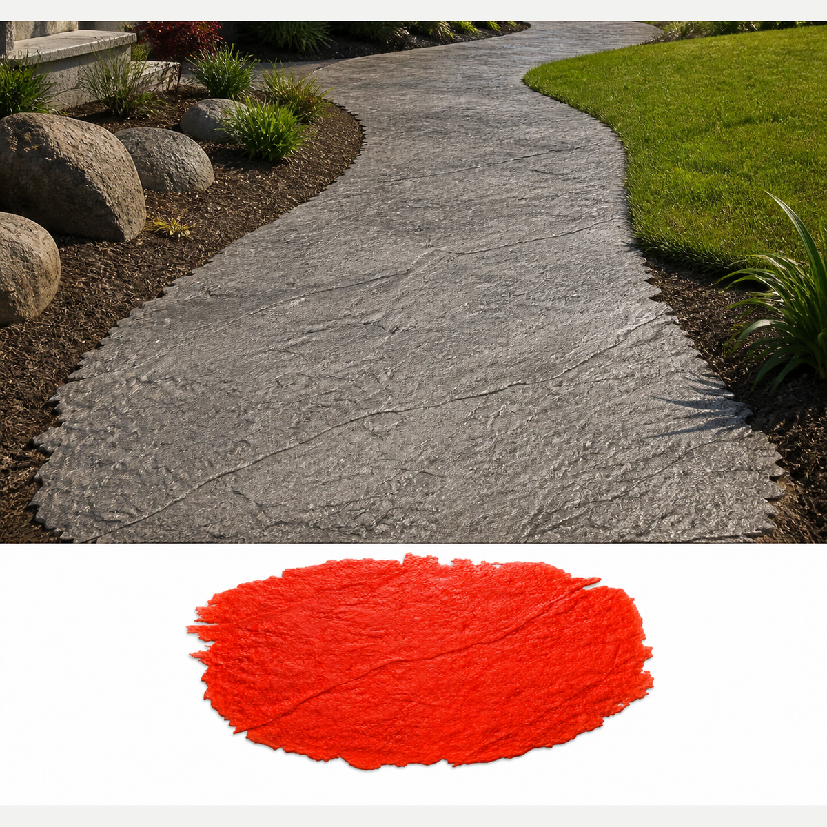 FX-274 Oval Pürüzlü Levha Desenli Beton Kalıbı - uygulama (iki)