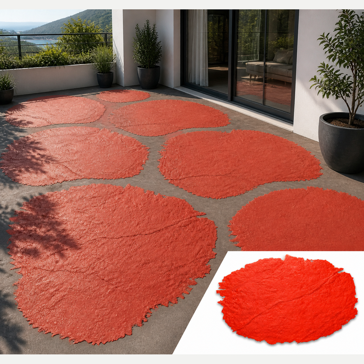 FX-274 Oval Pürüzlü Levha Desenli Beton Kalıbı - uygulama (üç)