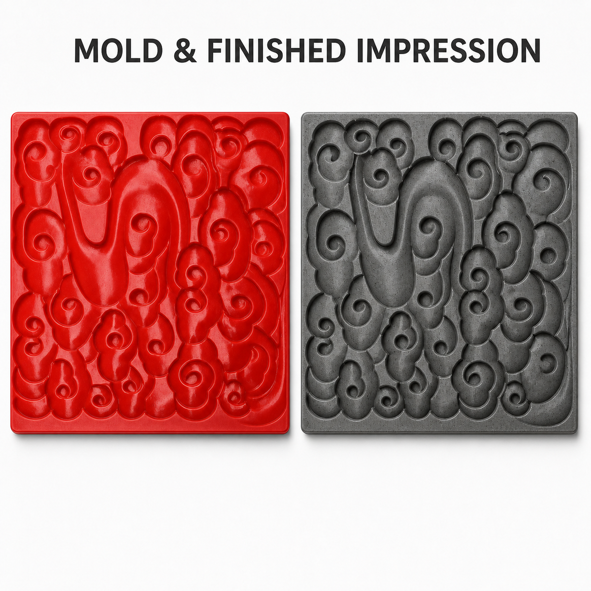 FX-275 Ornate Scroll Decorative Relief Panel - finished impression