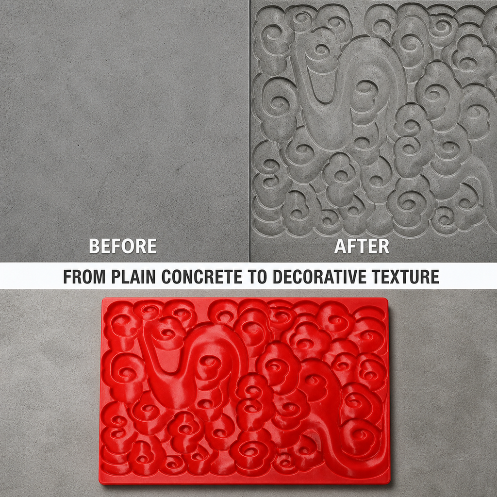 FX-275 Ornate Scroll Decorative Relief Panel - before after