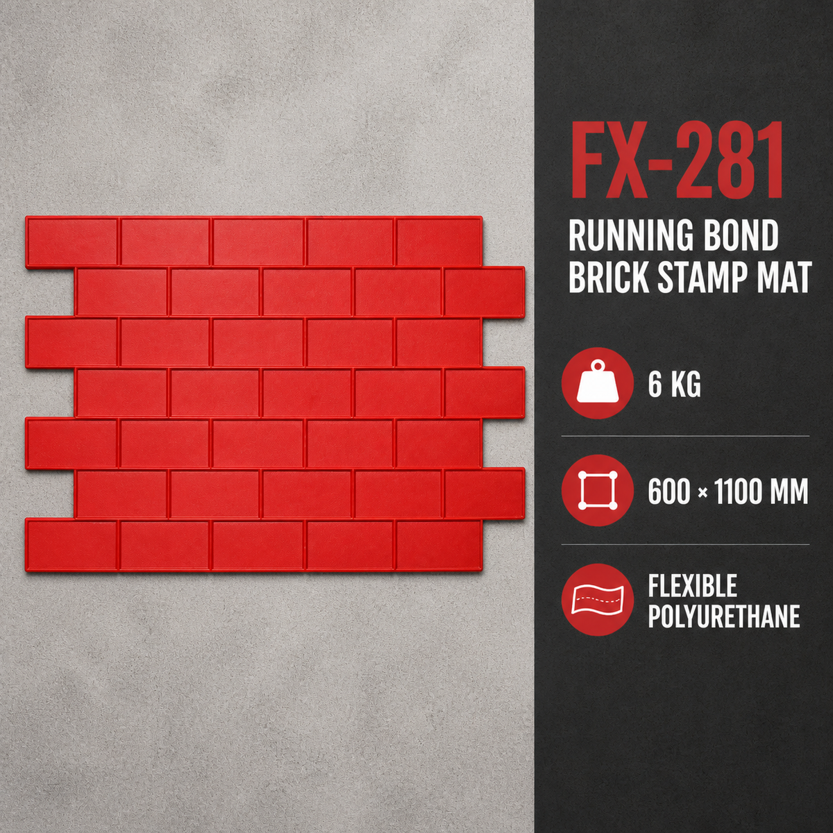FX-281 ແມ່ພິມປັ໊ມລາຍອິດ Running Bond ຄລາສສິກ - ຂໍ້ມູນສະເພາະ