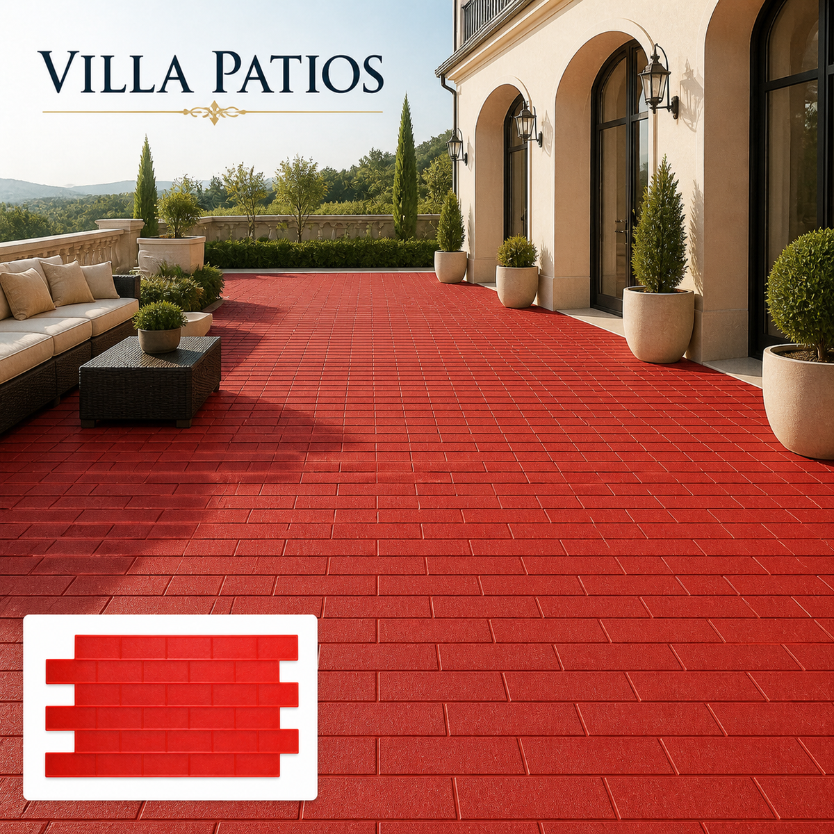 FX-287 Uniform Running Bond Brick Stamp - mga patio ng villa