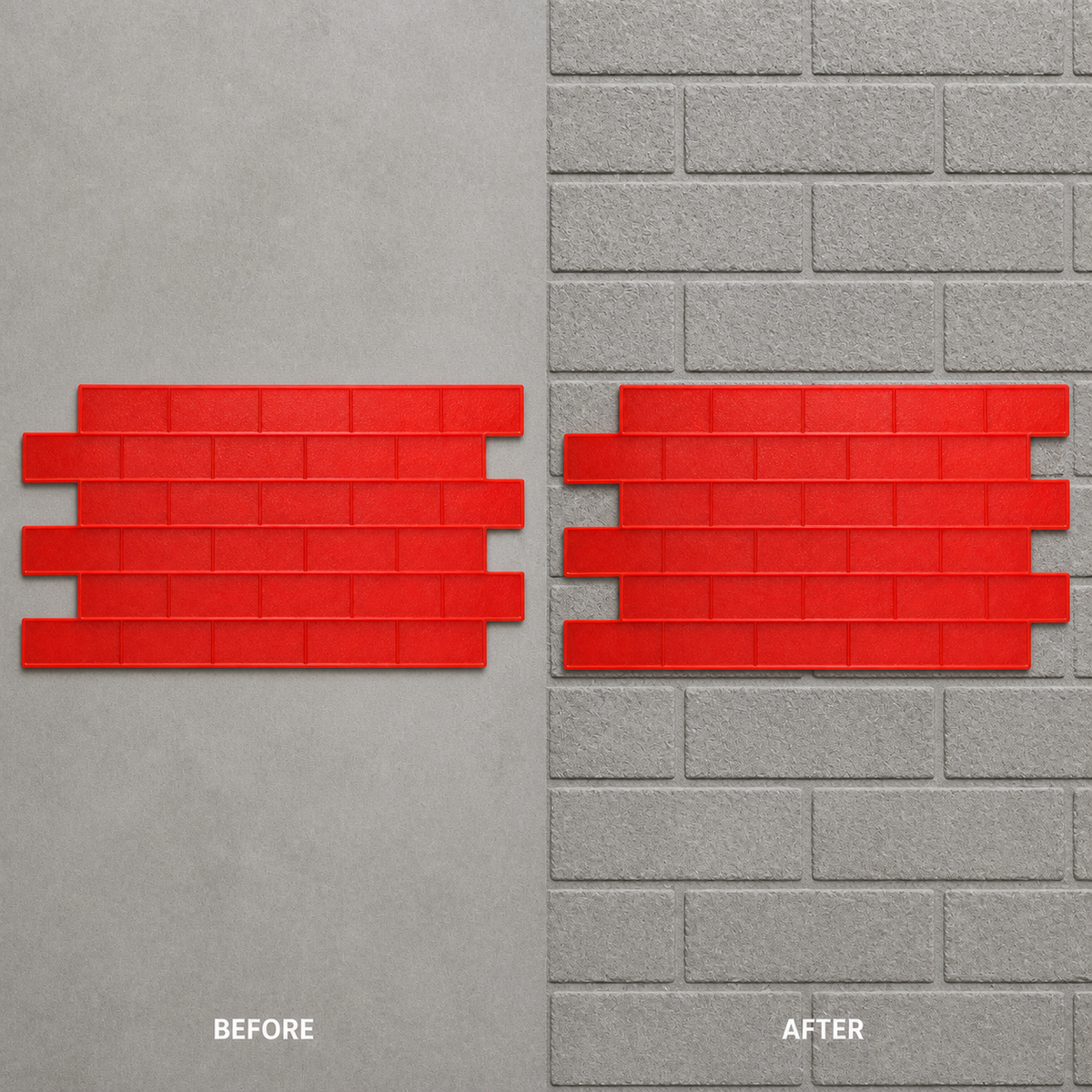 FX-287 Uniform Running Bond Brick Stamp - bago at pagkatapos