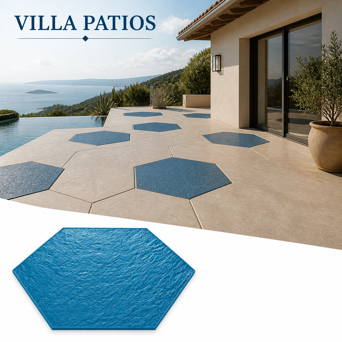 FX-291 Altıgen Çakıllı Desen Kalıbı - villa bahçeleri