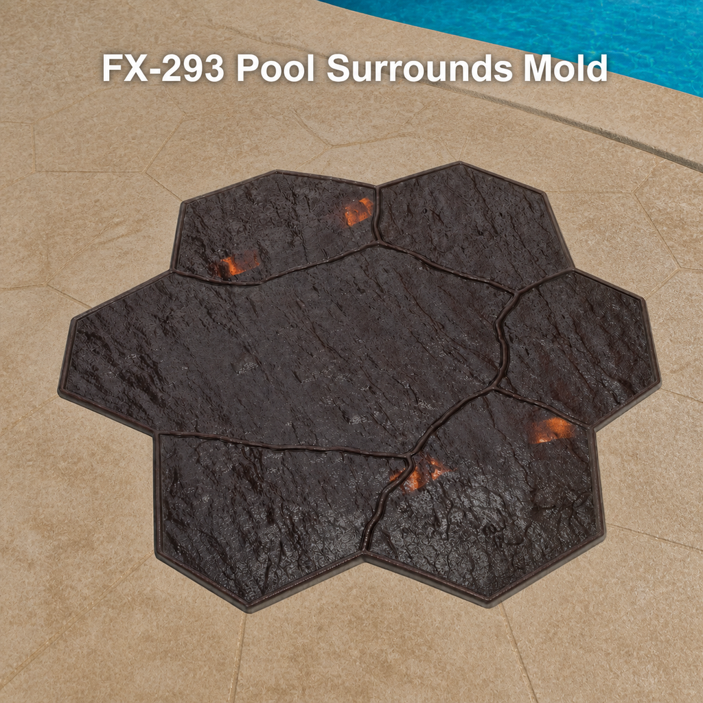 FX-293 Acuan Cap Kelompok Flagstone Berpemegang - sekeliling kolam