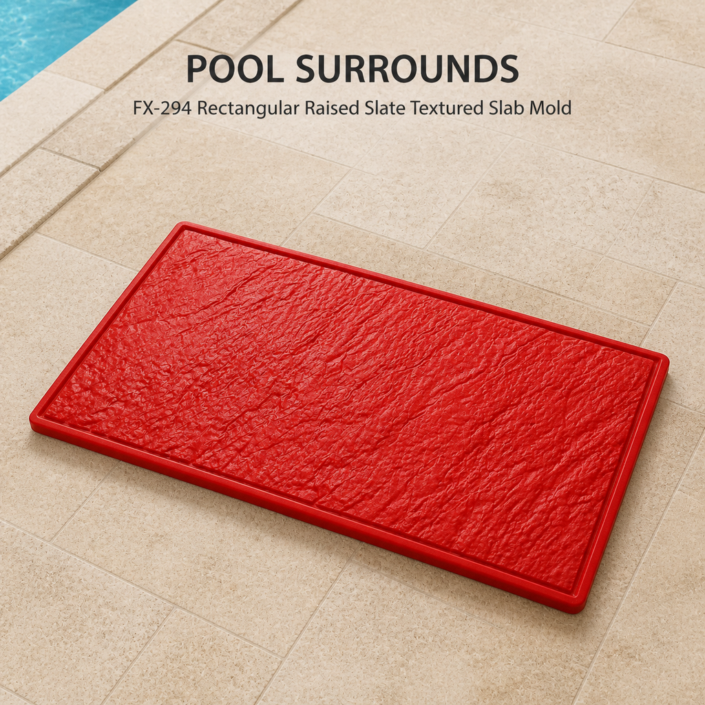 FX-294 Wide Rough Slate Texture Skin - pool surrounds