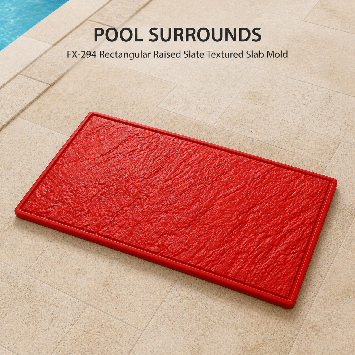 FX-294 Wide Rough Slate Texture Skin - pool surrounds