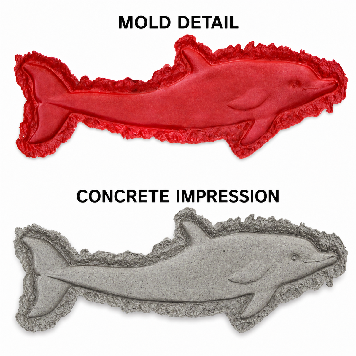 FX-295 Salmon Fish Decorative Relief Mold - texture detail