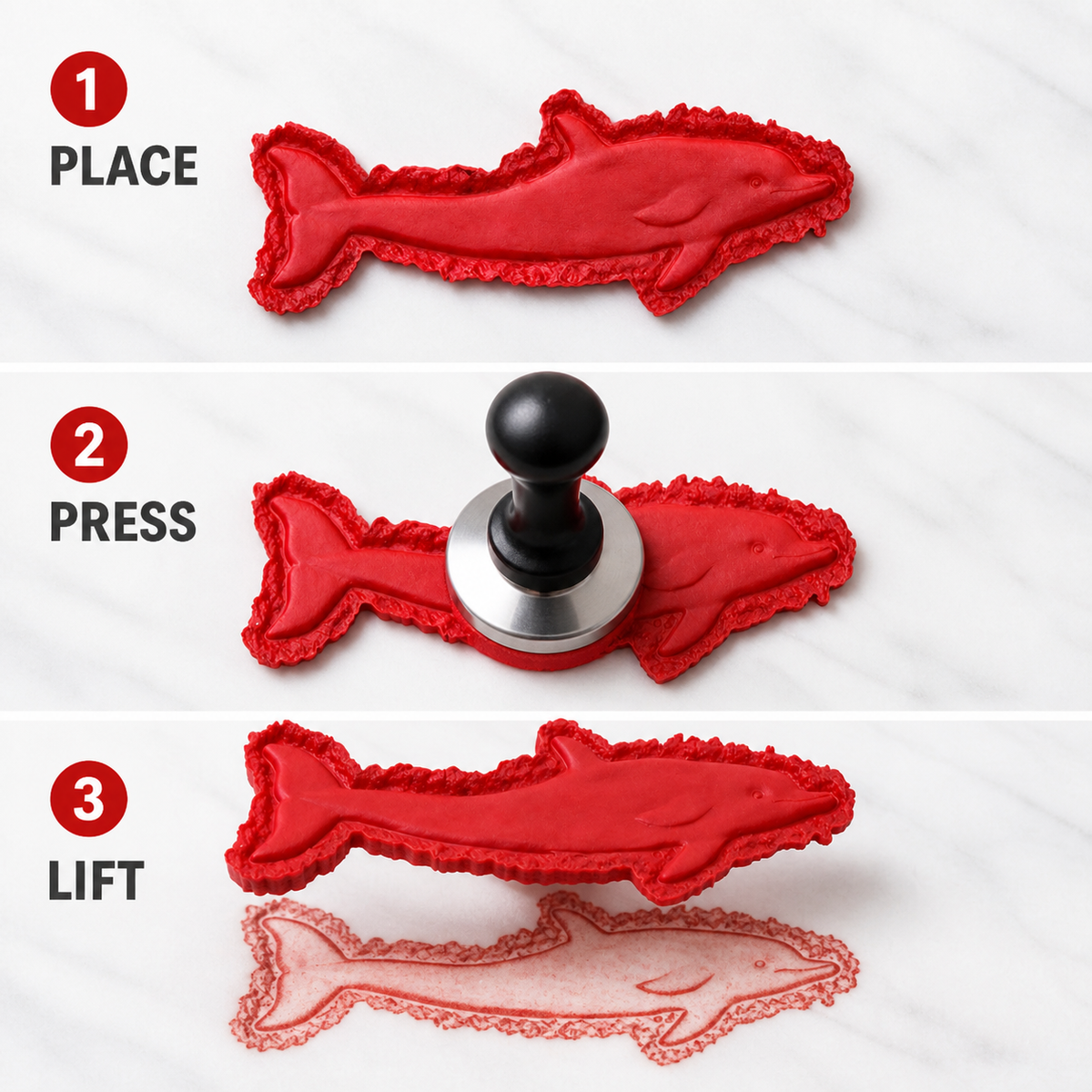 FX-295 Salmon Fish Decorative Relief Mold - three easy steps