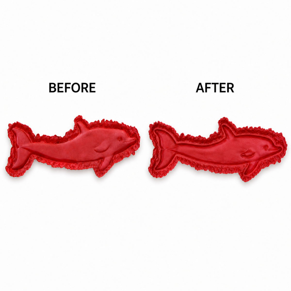 FX-295 Salmon Fish Decorative Relief Mold - before after