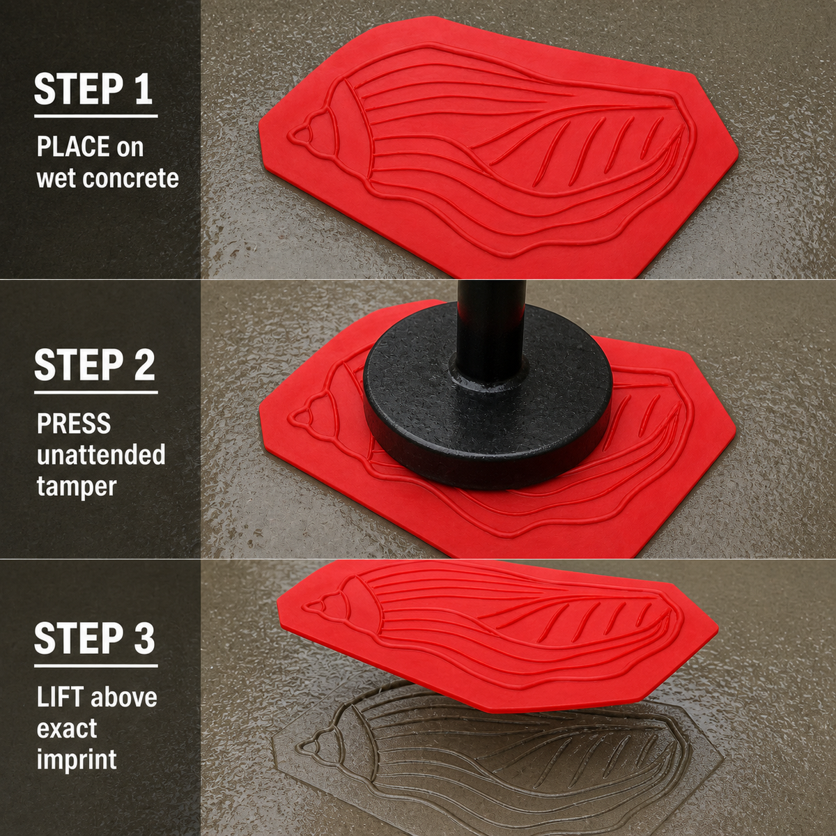 FX-300 Stylized Fish Decorative Relief Mold - three easy steps
