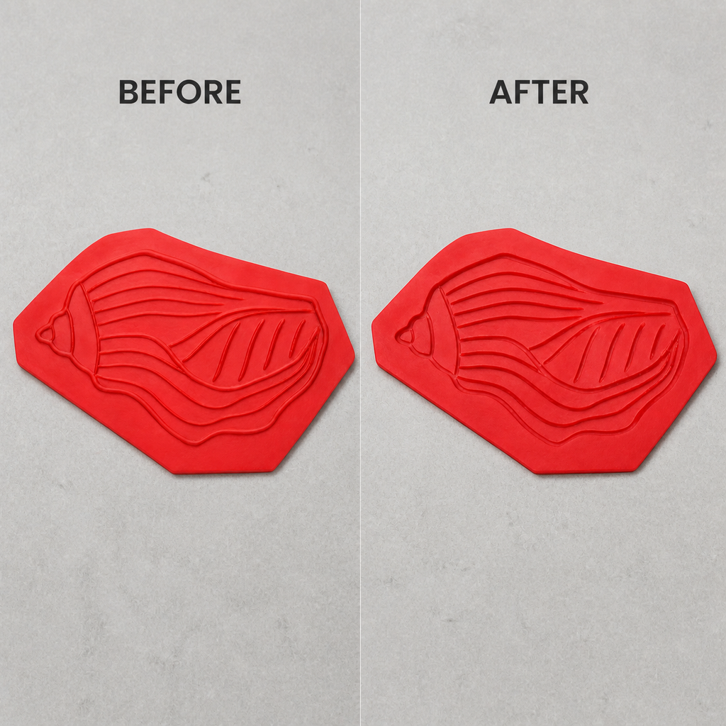 FX-300 Stylized Fish Decorative Relief Mold - before after