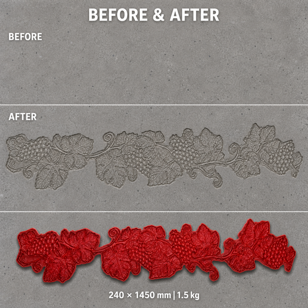 FX-302 Grapevine Decorative Border Mold - before after