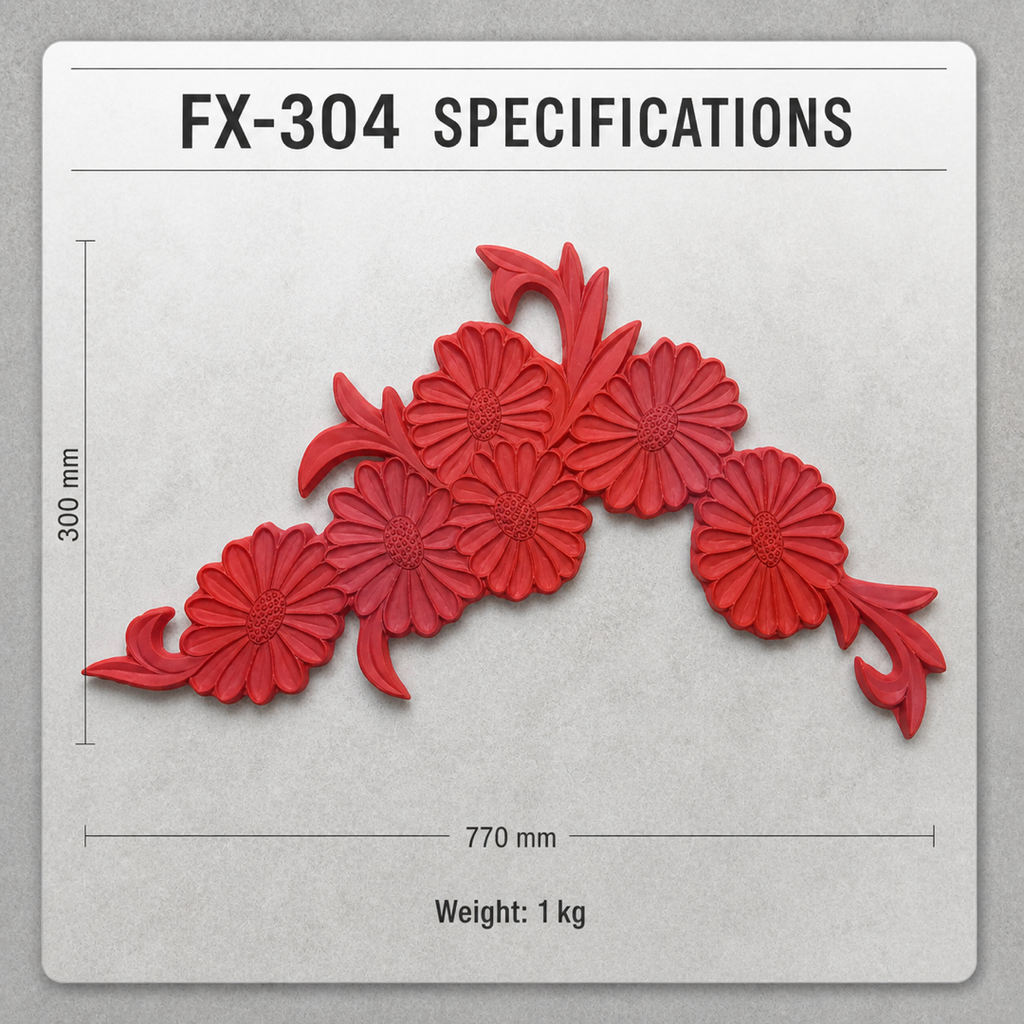 แม่พิมพ์ดอกเบญจมาศ FX-304 สำหรับตกแต่งพื้น (รายละเอียด)
