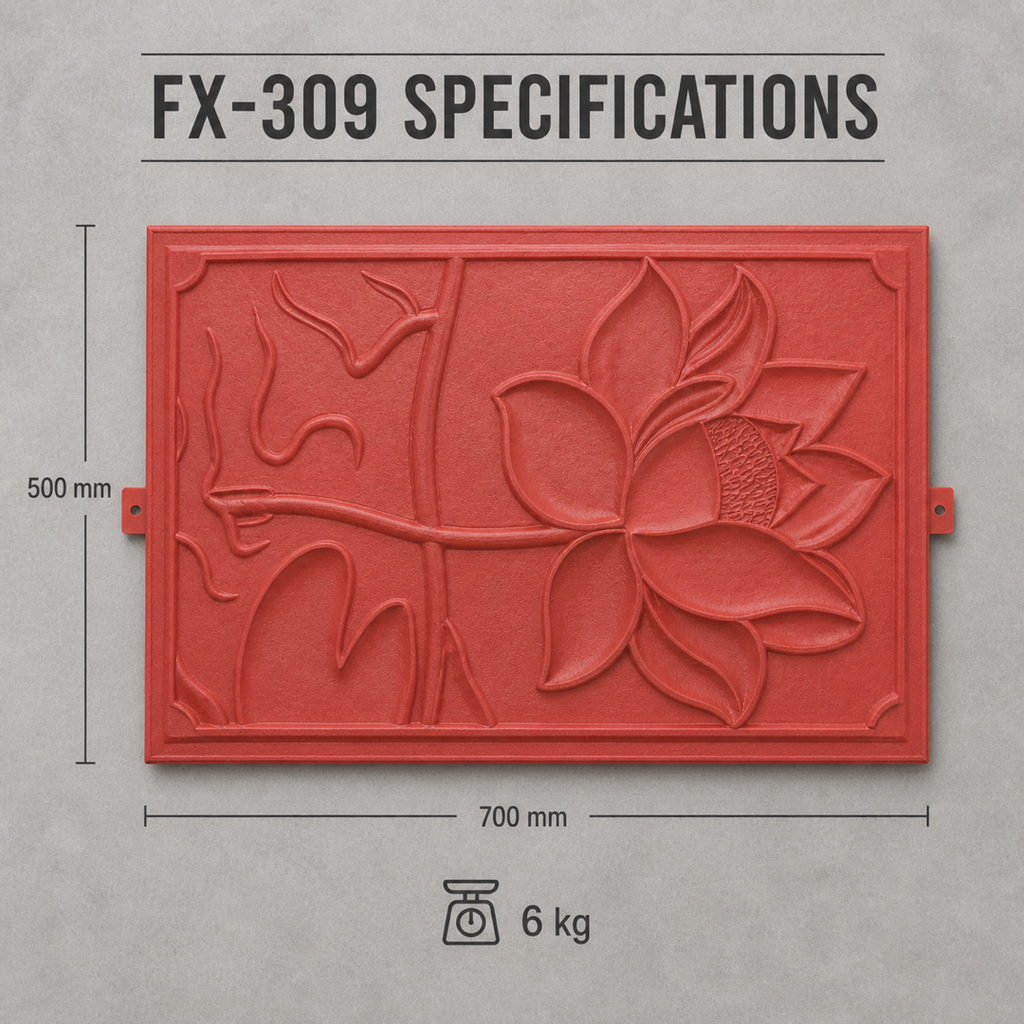 FX-309 পদ্মফুল ডেকোরেটিভ রিলিফ প্যানেল - স্পেসিফিকেশন