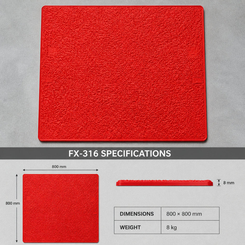 FX-316 باریک کنکروں کی بے جوڑ بناوٹ بنانے والی لچکدار تہہ – تکنیکی تفصیلات