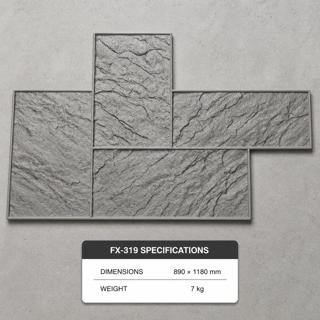 FX-319 Three-Slab Offset Stone Stamp - specifications