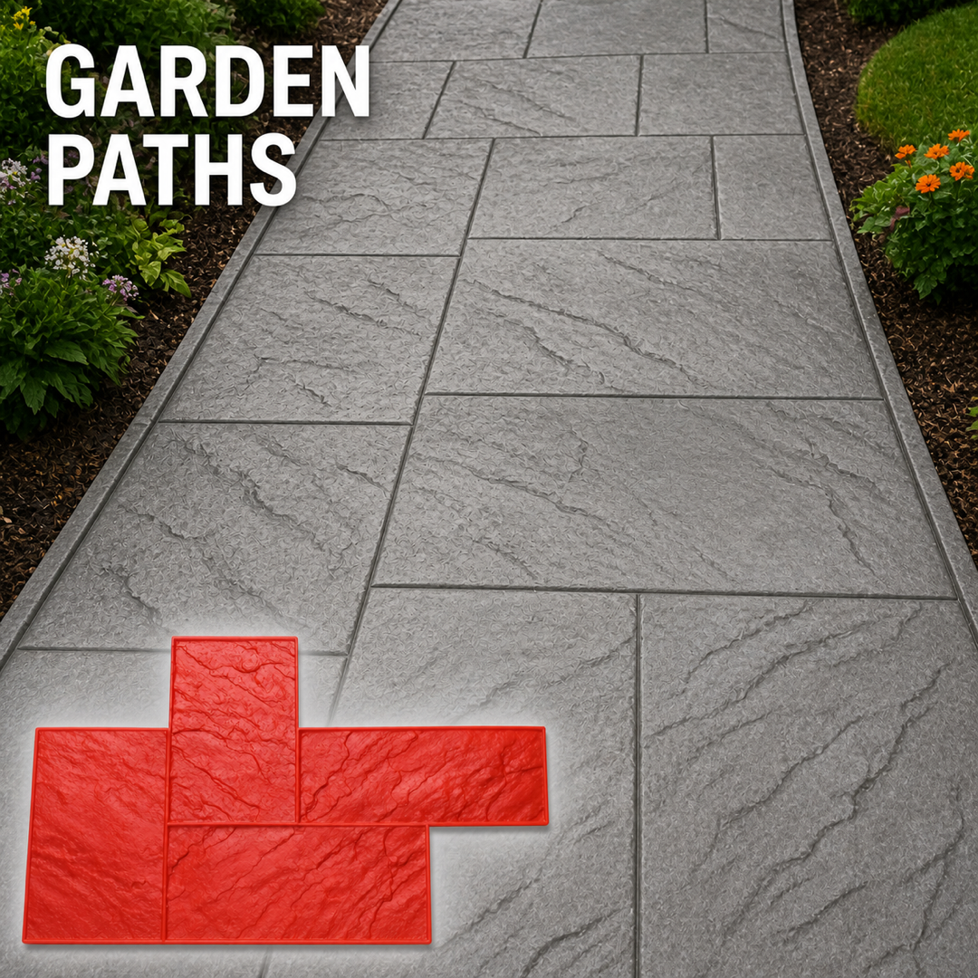 FX-319 Three-Slab Offset Stone Stamp - garden
