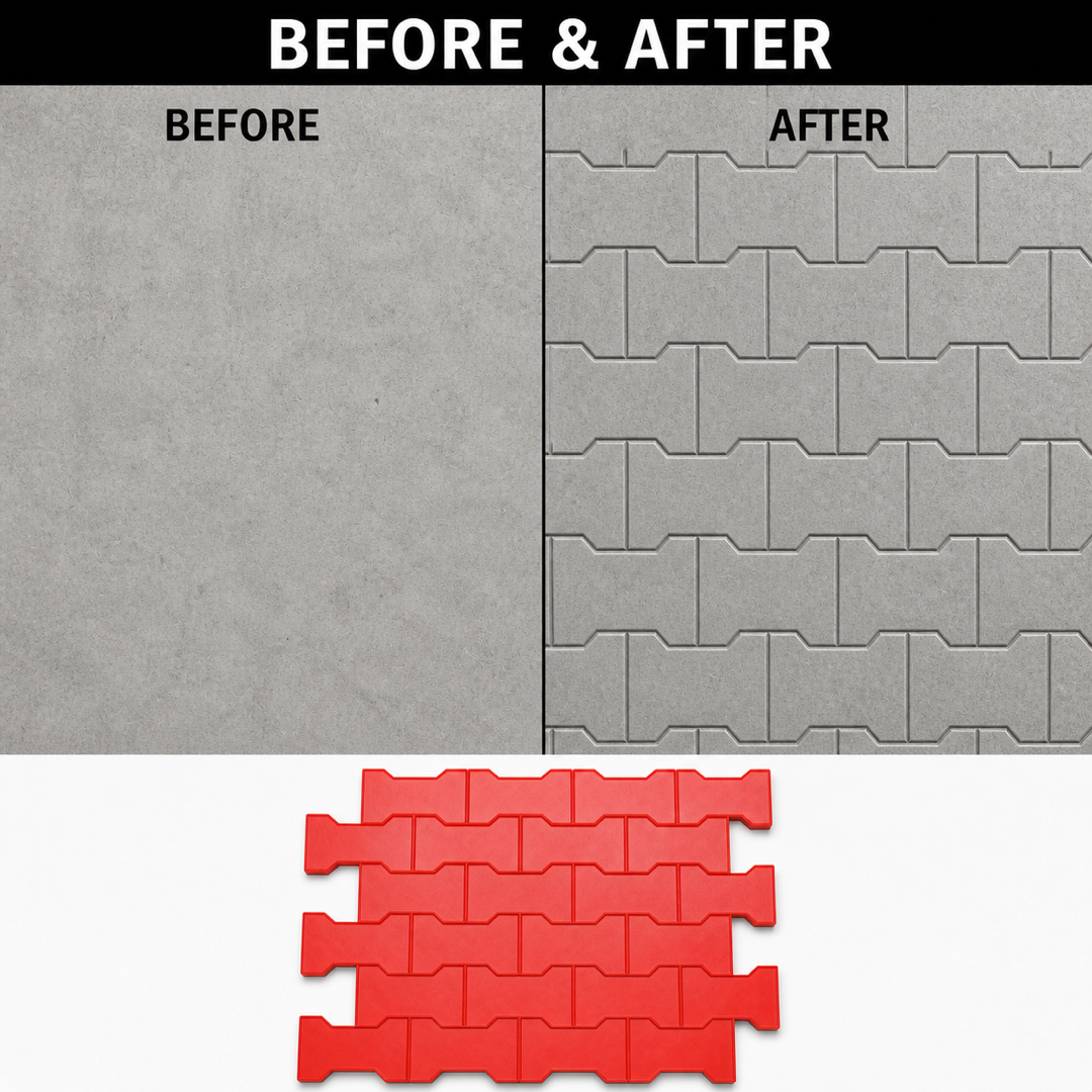 FX-321 Acuan Paver Interlocking Bentuk Dog-Bone - sebelum selepas