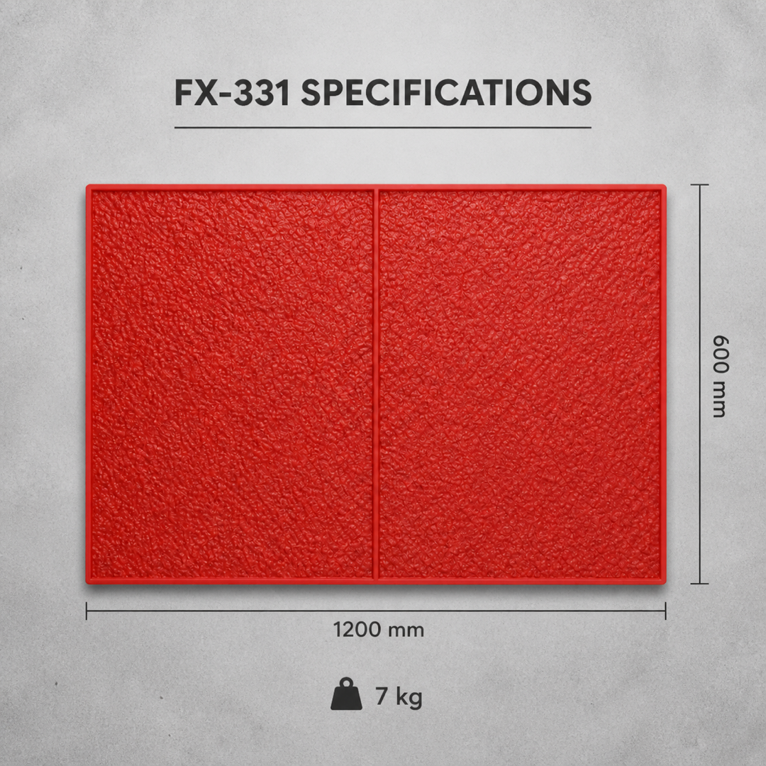 FX-331 کنکریٹ پر کنکریوں کی بناوٹ بنانے والی جڑواں پینل طرز کی سانچہ شیٹ – تکنیکی تفصیلات