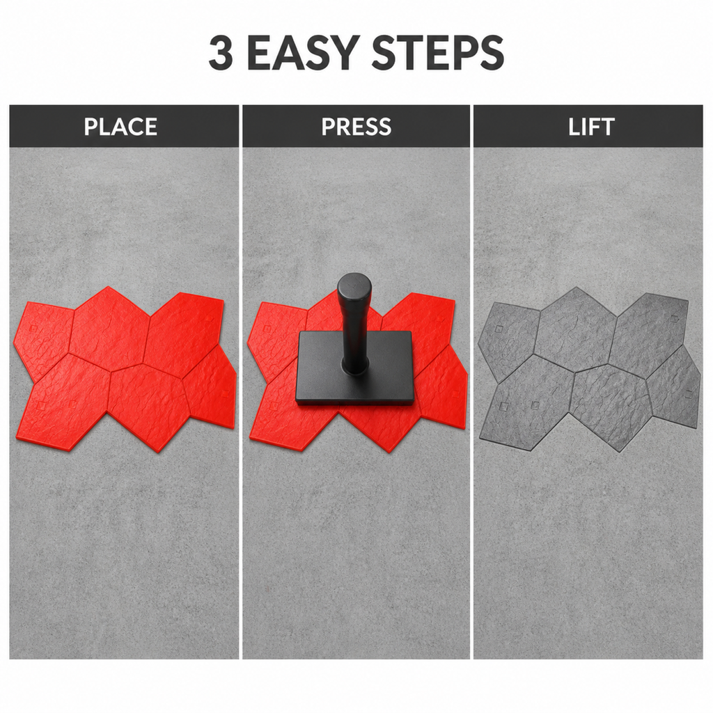 FX-338 Large Flagstone Stamp - three steps