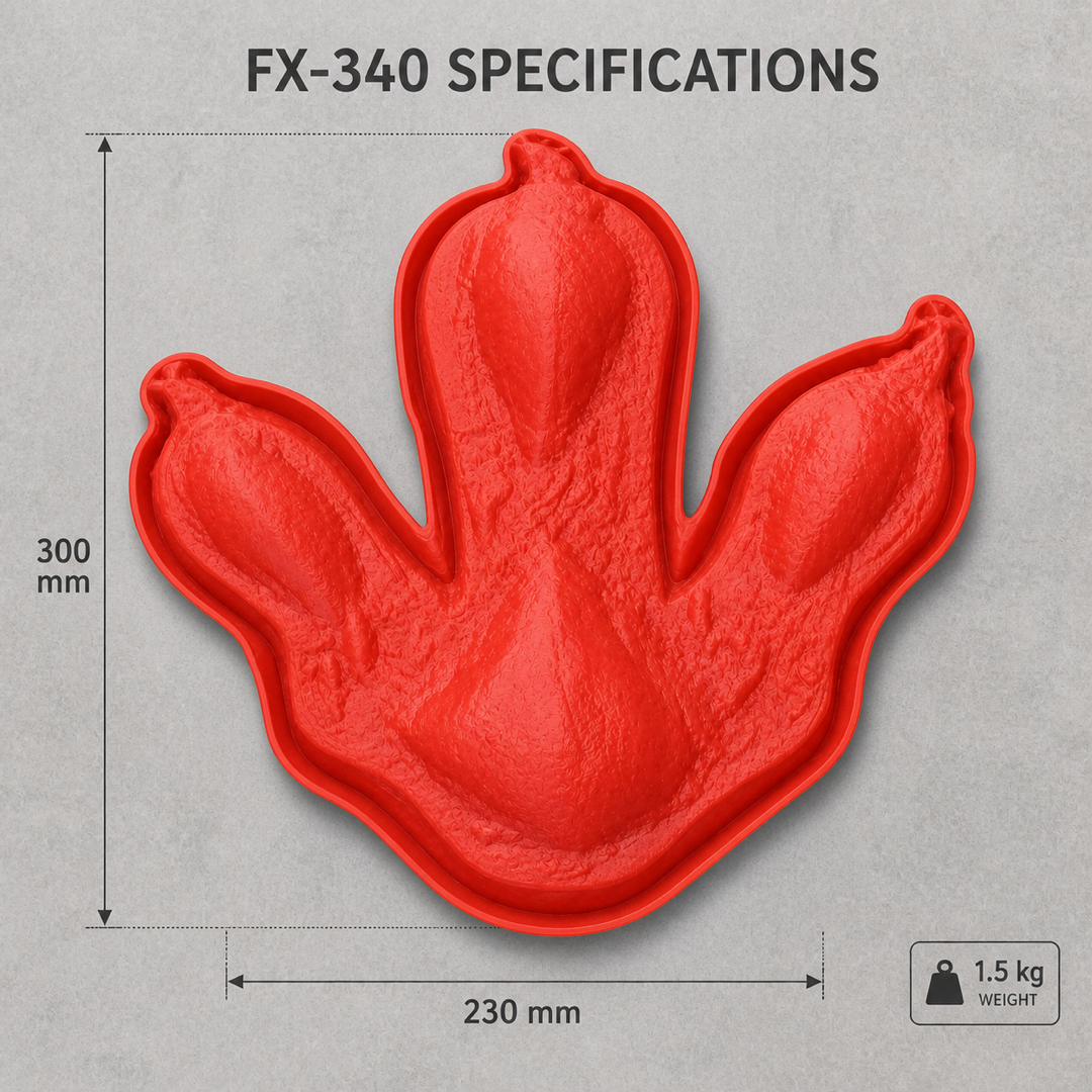 Matriță de beton FX-340, amprentă de picior de dinozaur - specificații