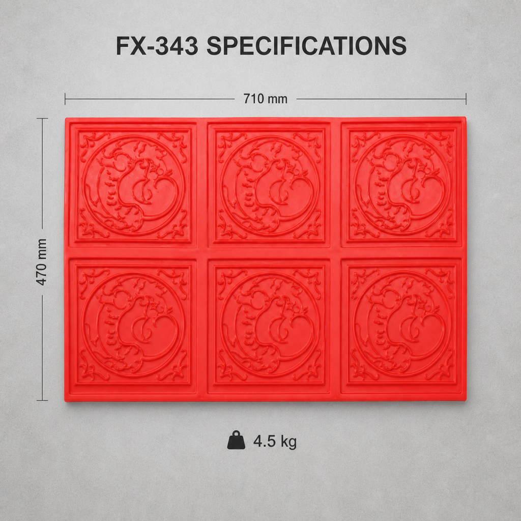 FX-343 Altı Bölmeli Yuvarlak Çerçeveli Hayvan Kabartma Kalıbı - teknik özellikler