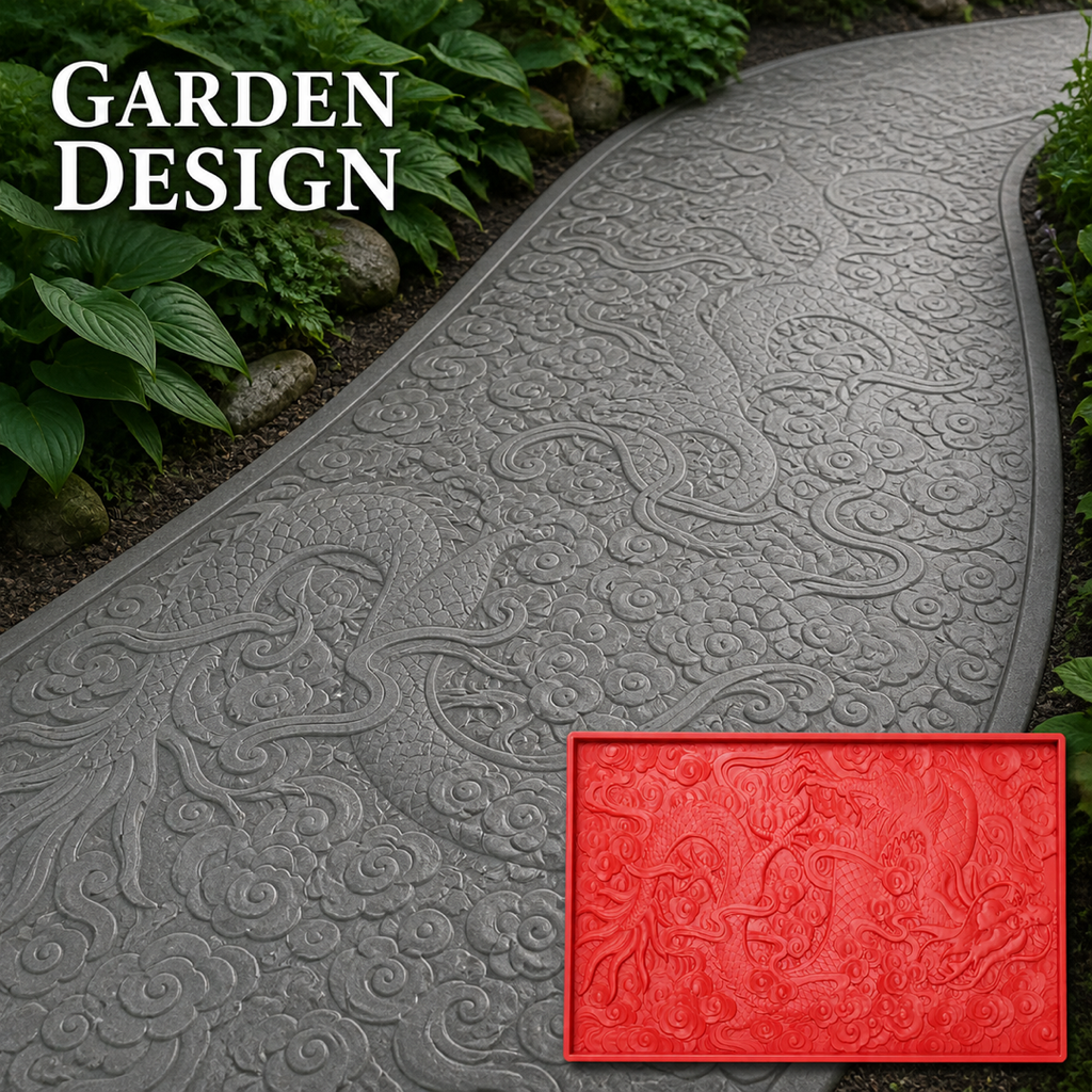 FX-347 Molde para panel en relieve de dragón chino - jardín