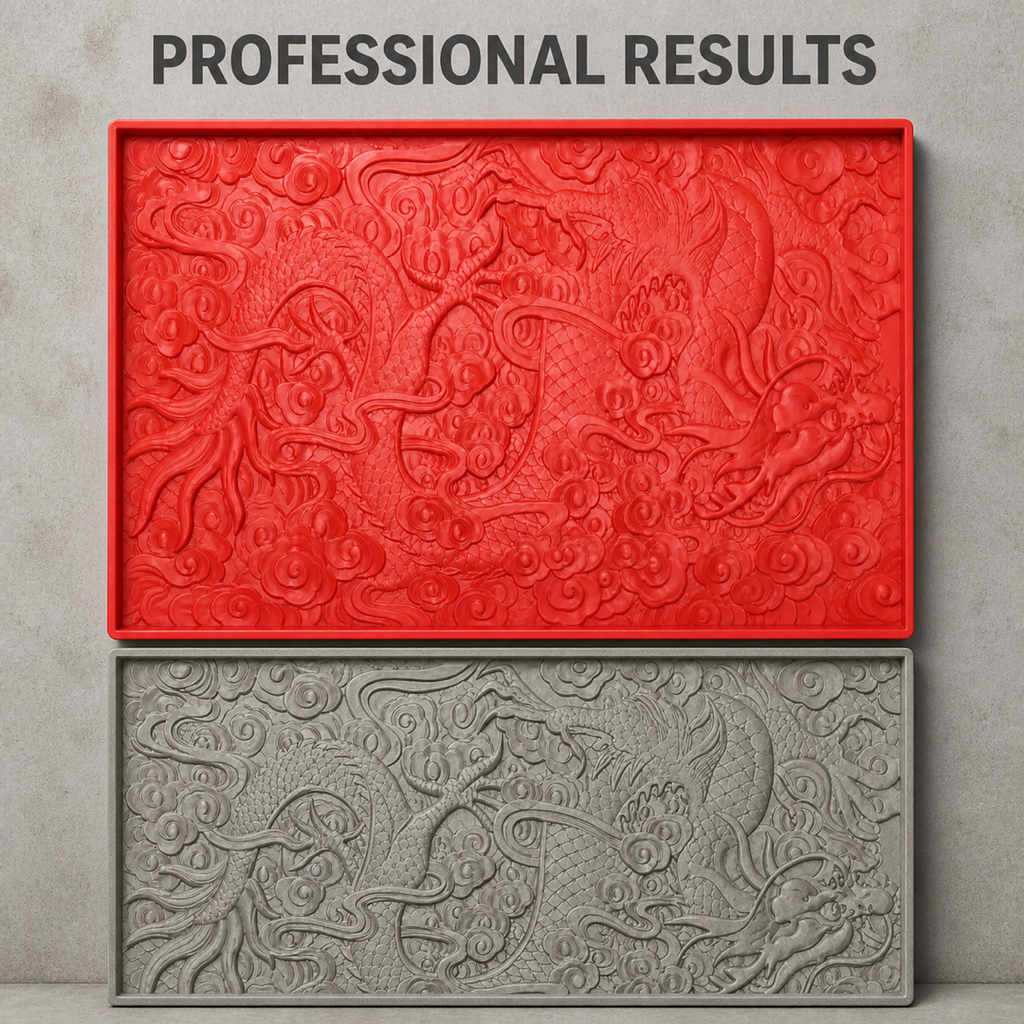 FX-347 Molde para panel en relieve de dragón chino - resultados profesionales
