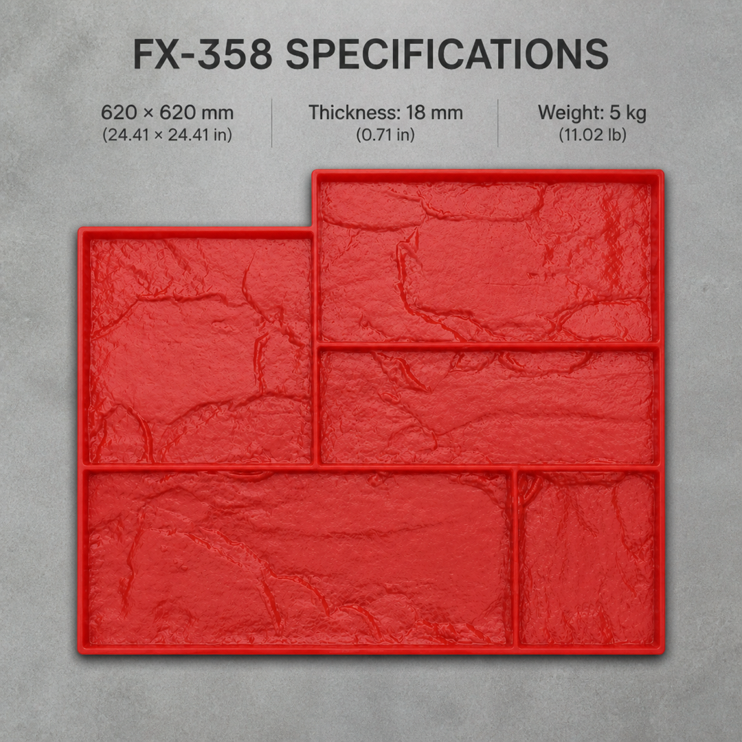 FX-358 Offset Ashlar Wall Stamp Panel - specifications