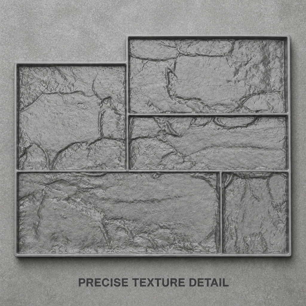 FX-358 Offset Ashlar Wall Stamp Panel - texture detail