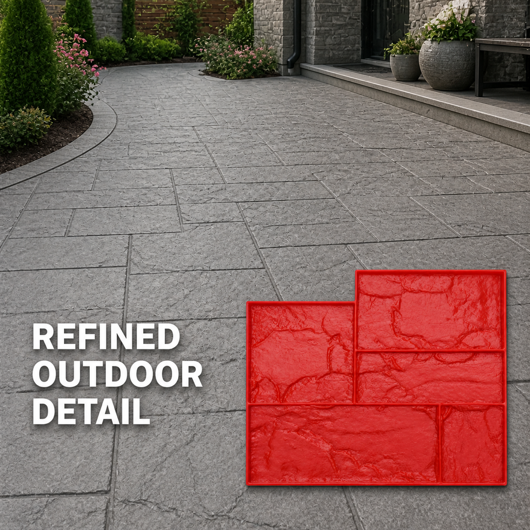 FX-358 Offset Ashlar Wall Stamp Panel - application