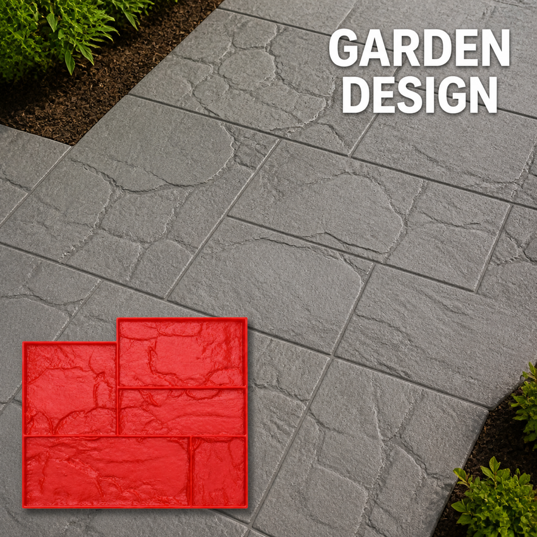 FX-358 Offset Ashlar Wall Stamp Panel - garden