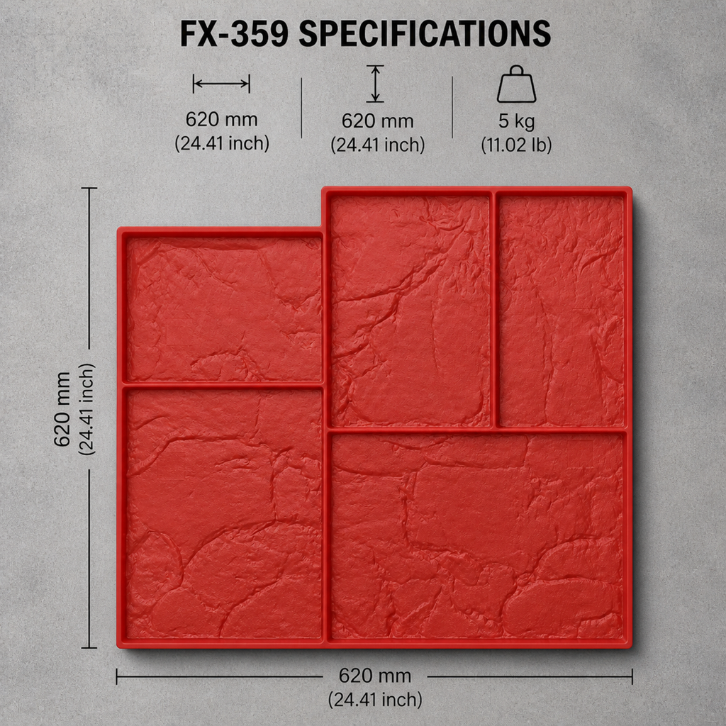 FX-359 Mixed Ashlar Wall Stamp Panel - specifications