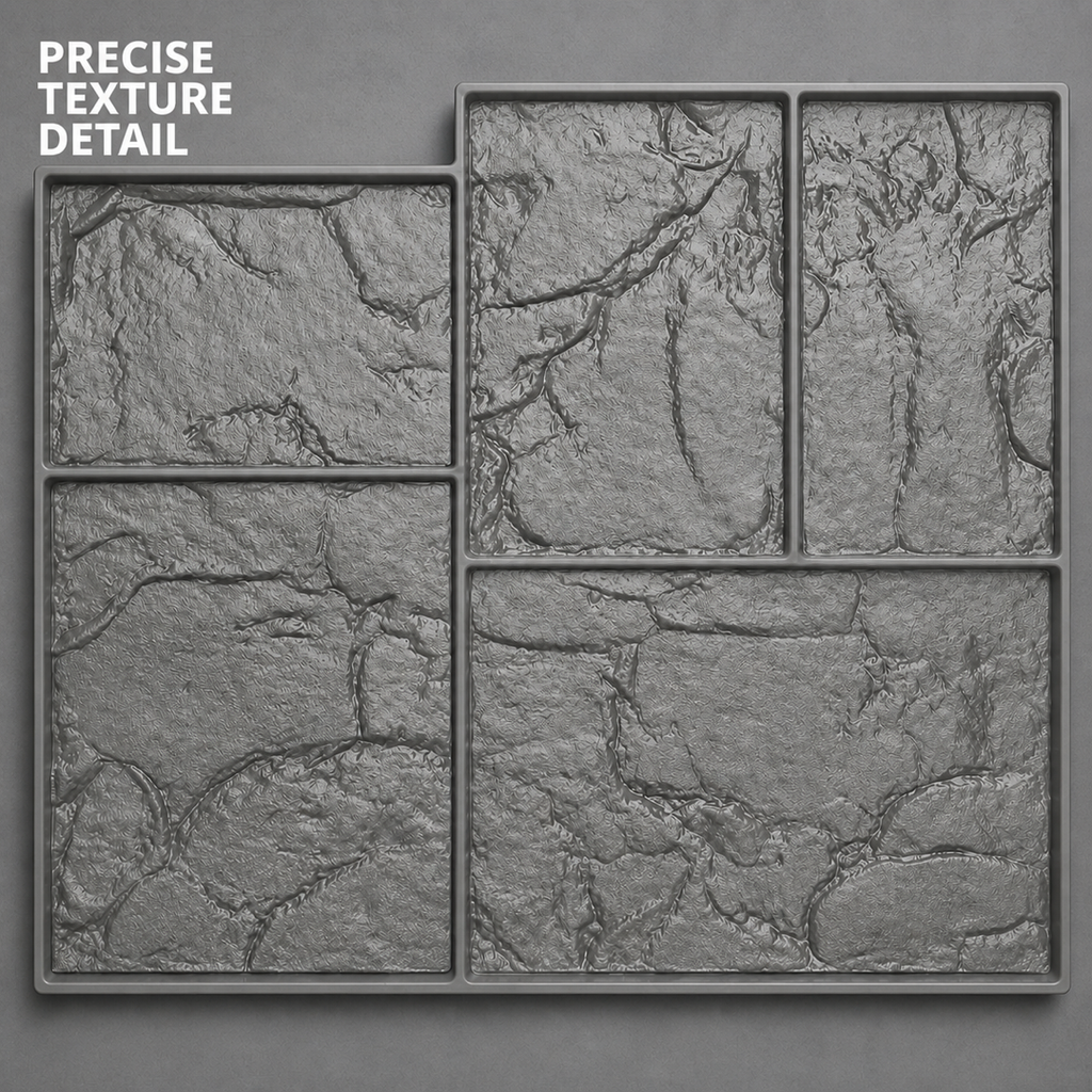 FX-359 Mixed Ashlar Wall Stamp Panel - texture detail