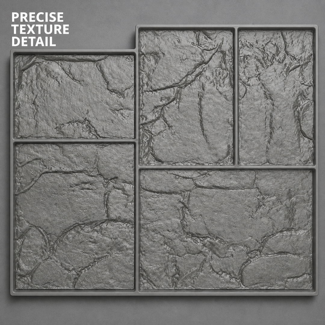 FX-359 Mixed Ashlar Wall Stamp Panel - texture detail