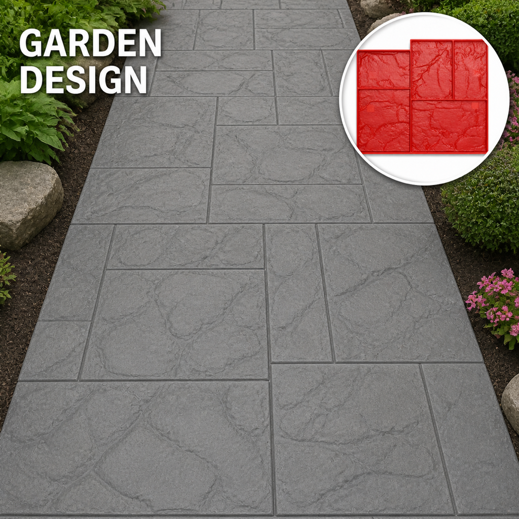 FX-359 Mixed Ashlar Wall Stamp Panel - garden